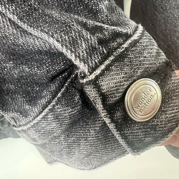 WONDER NATION black denim jacket- kids size XL-14/16 - Picture 4 of 8